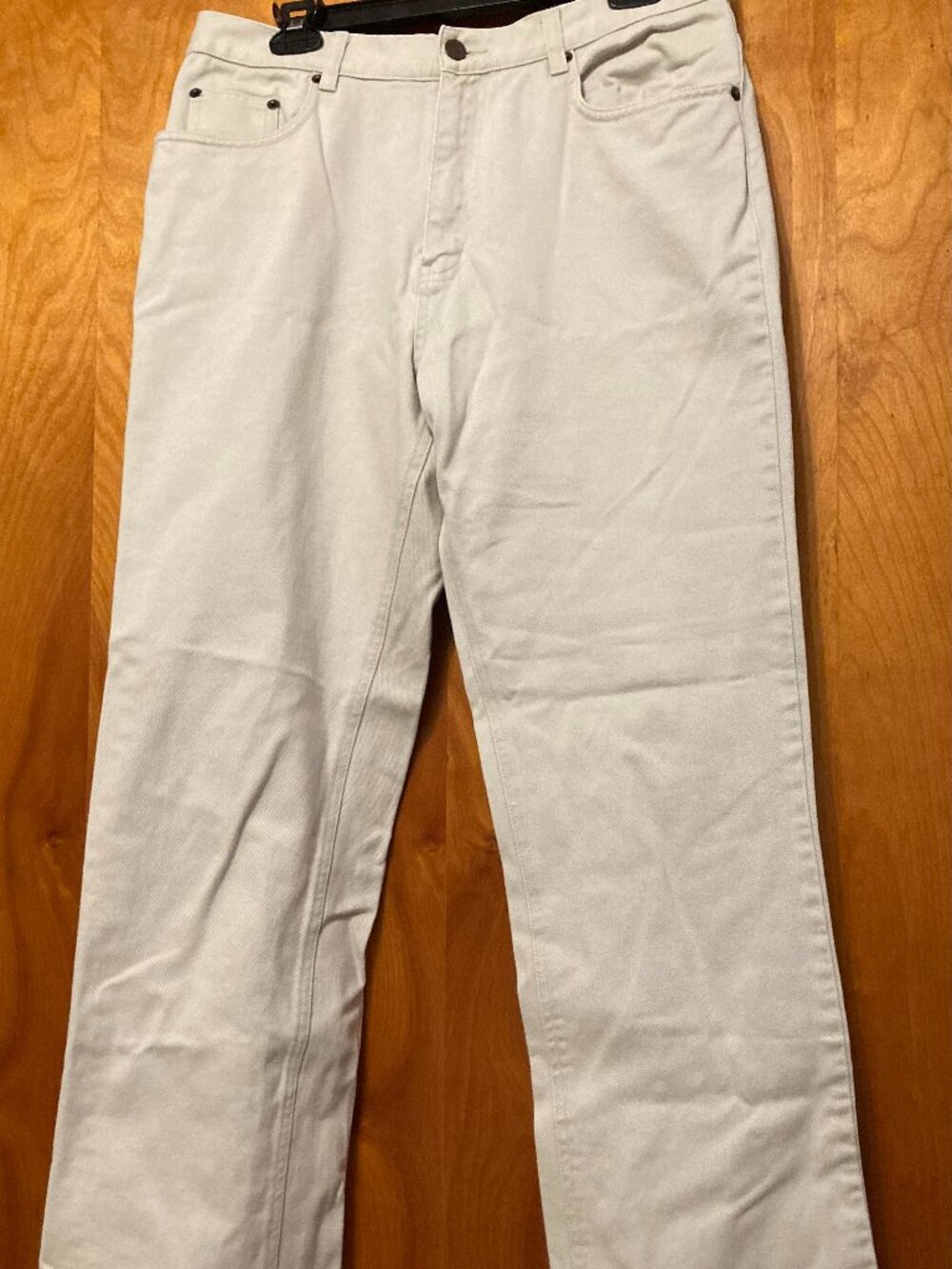 vintage Bill Blass cream denim jeans straight-leg cut 12